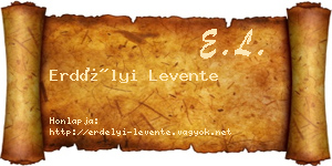 Erdélyi Levente névjegykártya